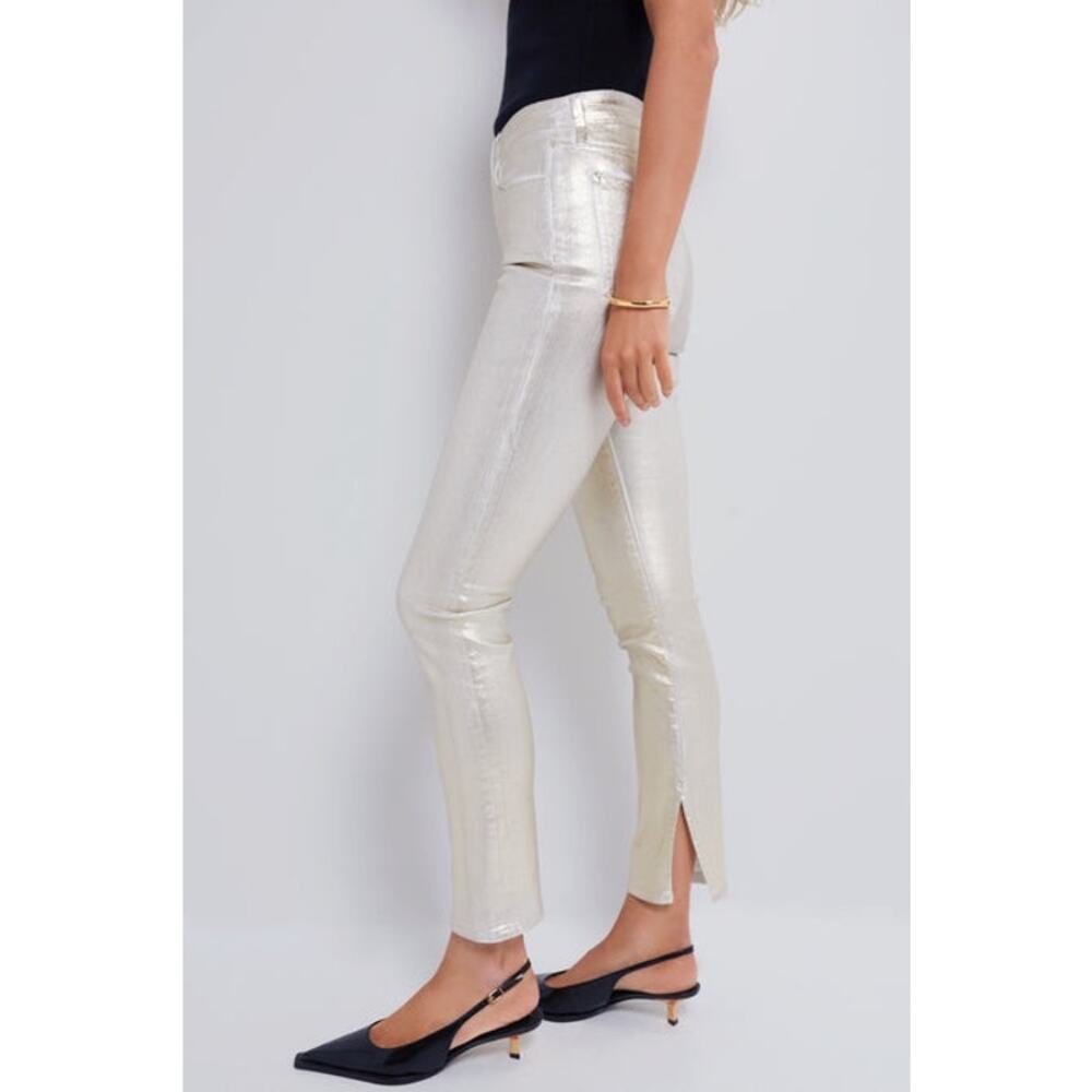 Tuckernuck SIMKHAI Gold Foil Rae High Rise Ankle Skinny Pants NWT Size 28 - Picture 4 of 12